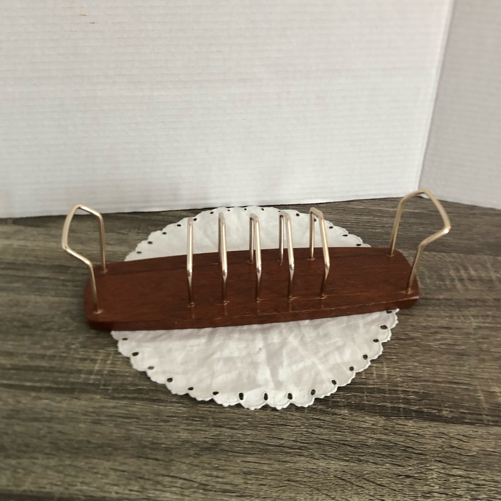 Vtg MCM Wyncraft Teak Toast Rack